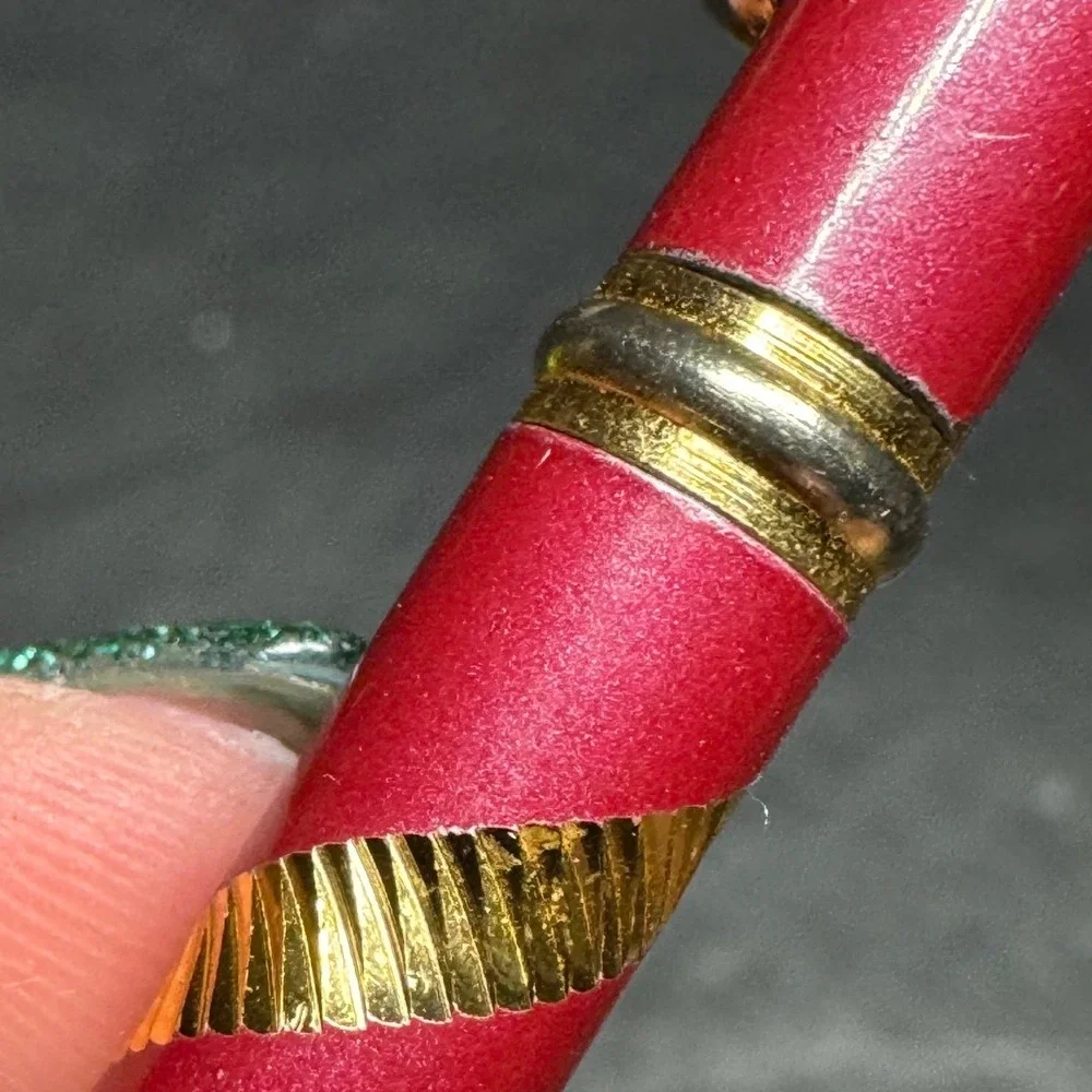 Vintage Carousel Horse Ballpoint‎ Pen Red Gold Tone Carnival Gemstone Accents